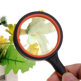 Durable 10X Magnifier Glass Lens Handheld Rubber Handle High Glass for Reading Newspaper Jewelry Eye Loupe Microscope