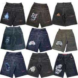 Men S Pants JNCO Shorts Y K Hip Hop Pocket Baggy Denim Gym Men Women Summer Harajuku Gothic Basketball Streetwear Dac