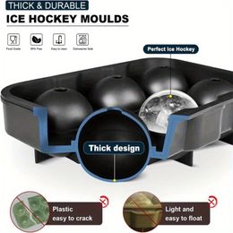 6 Grid Round Square Silicone Large Ice Cube Ball Tray Maker Diy Bar Freezer Reusable Whiskey Cocktails Homemade Ice Blocks Mold