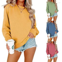 Women's Hoodies Autumn Spring Woman A Sweatshirts Sweet Korean O-Neck Knitted Pullovers Thick Candy Colour Loose Womens Clothing