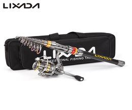 Lixada Telescopic Fishing Lure Rod Reel combo Set Carbon Fiber Fishing Rod Pole Spinning Reel Fishing Bag for vara de pesca3991030