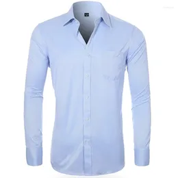 Men's Dress Shirts French Cuff Shirt 2024 White Long Sleeve Formal Business Buttons Male Regular Fit Cufflinks M-6XL