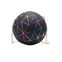 Bag Mini Cute Spherical Messenger Female Small Round PU Fashion Women Rhombic Chain