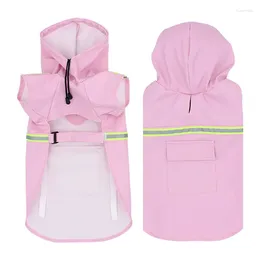 Dog Apparel Pet Supplies Raincoat Cape Large Waterproof Reflective Strip Safety Wear Hat Accessories