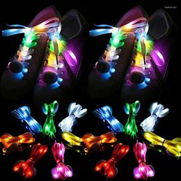 Shoe Parts 1pair LED Sport Luminous Shoelaces Glow Strings Round Flash Light Batteries No Tie Lazy Laces Party Decor