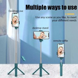 Selfie Monopods New Bluetooth wireless selfie stick with stretchable portable universal photo photography phone tripod suitable for iPhone Samsung and d240522