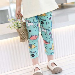 2-6 Years Girls' Cropped Cartoon Girls Cool Capris Trousers Thin Baby Pants Summer Style L2405