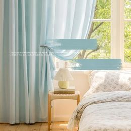 Curtain Modern Minimalist Curtains Translucent Heat Insulation Sunscreen Drapes Bedroom Bay Window Large Area Living Room Drape