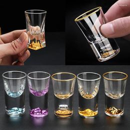 Wine Glasses Luxury Crystal Glass Vodka Sake Shochu Bar Liqueur Gold Foil Tea Cup High-end Gifts Hard Liquor Cups