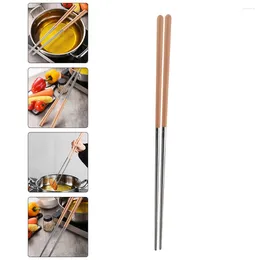 Kitchen Storage Pot Chopsticks Grilling Utensils Extra Long Tableware Gadgets Noodles Metal Handle Beech For