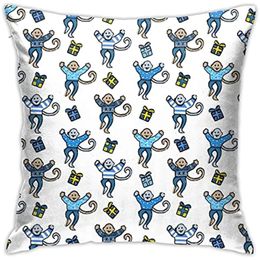 Pillow Monkeys Throw Covers Bedroom Couch Sofa Square Case Decorative 18x18 Inch For One Size