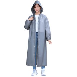 EVA Adult Long Raincoats Impermeable Waterproof Rain Coat Men Women Travel Hooded Beam Port Rain Poncho For Fishing Camping 240522