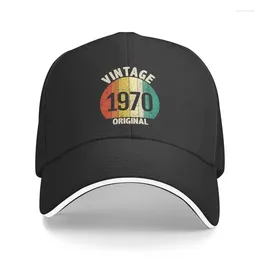 Ball Caps Fashion Cool Vintage In 1970 Baseball Cap Men Breathable 52th Birthday Gift Idea 70s Anniversary Dad Hat Sun Protection