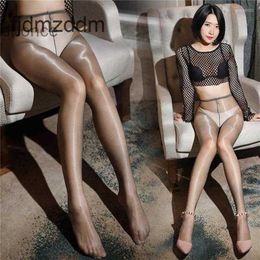 Women Socks Spring and Summer Glossy Open Gear Pantyhose Line of Sexy Seductive Silk Stockings Without Taking Transparent