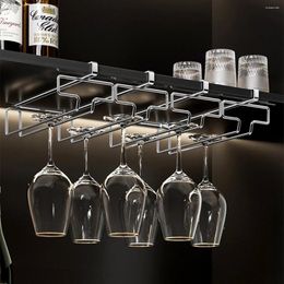Kitchen Storage Suitable Bar Rack Drilling No Steel Carbon Hanging 1 Pc/2 Glass Pcs Goblet Cabinet Wine For