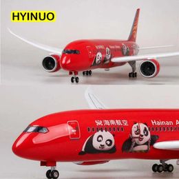 Aircraft Modle 43CM 1/130 Scale Airplane B787 China Hainan Airline Model W Light and Wheel Diecast Plastic Resin Plane For Collection Y240522