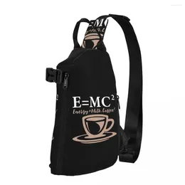 Backpack E Mc2 Energy Milk Coffee Shoulder Bags Funny Words Stylish Chest Bag Men Trekking Workout Sling School Print Crossbody