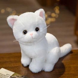 Plush Dolls 26cm Stuffed Devon Rex Cats Plush Toy Simulation Pastoral Cat Cute Cat Pet Toys Lifelike Home Decor Birthday Gift For Children H240521 KSMQ