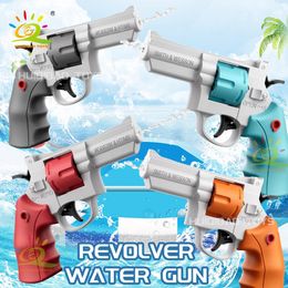 HUIQIBAO Summer Revolver Water Gun Toy Mechanical Continuous Toys Boys Girls Outdoor Beach Kids Adult Gift 240513