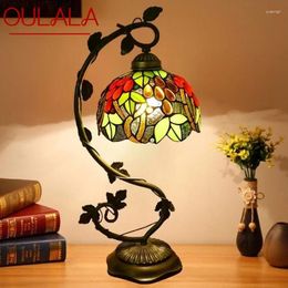 Table Lamps Oulala Tiffany Lamp American Retro Living Room Bedroom Luxurious Villa El Stained Glass Desk