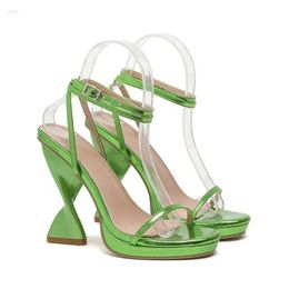 Strappy 2024 Sandals Chunky Wedding Purple Heels Fashion Peep Toe Ankle Buckle Strap Platform Summer Women f41