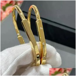 Other Bracelets Designer Horseshoe U Charm Diamond High Quality Tren Luxury Jewellery Stainless Steel Bangle Women Men Classic Geometri Otyoz