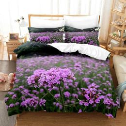 Bedding sets Purple Set Duvet Cover Bed Quilt Case 3D Comforter Lavender Butterfly Double Full King Queen Twin Single 3PCS H240521 79HE