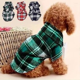 Dog Apparel Pet Plaid Shirt British Style Vest Clothes For Small Dogs Chihuahua Cotton Puppy