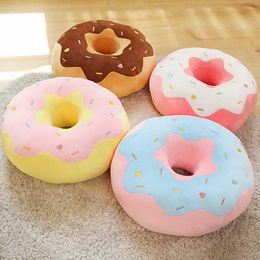 Plush Dolls Decorative donut plush pillow like a truly magical ring shaped food plush soft creative seat cushion pillow Christmas gift H240521