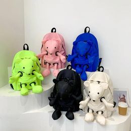 Backpack 2024 Solid Colour Cartoon Bear Female Funny Cute Style School Bags Designer Backpacks For Adolescent Girls Gifts