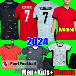 S-4XL 2024 Portugal football Kit soccer jerseys RONALDO B.FERNANDES JOAO FELIX PEPE BERMARDO camisa de futebol J.MOUTINHO Portuguese football shirt Men Kids kit women