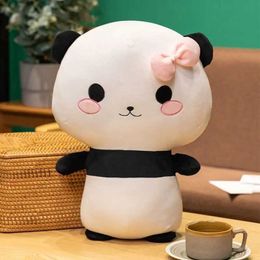 Plush Dolls 35cm-60cm Cute Pink Knot-bow Panda Toy Lifelike Stuffed Animal Doll Classic China Panda Children Kids Birthday Gift H240521 723P