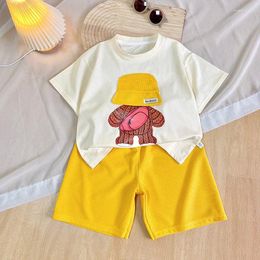 Clothing Sets Summer Baby Girl Clothes Kid Boy Cartoon Bear T-Shirts Shorts Suit Children Short Sleeve Top And Bottom 2 Pieces Set
