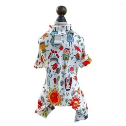 Dog Apparel Casual Clothes Pyjamas Cotton Summer Spring Pet Cooling Outfit Small Animal Costume Product XS XL Pitbull