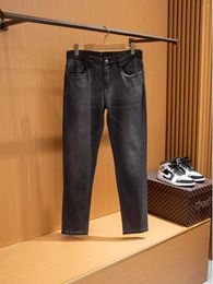 Men's Jeans Spring/Summer Thin Stretch Casual Slim Straight Leg Gray High Quality Pants Fashion Luxury Men