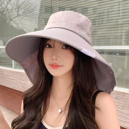 Women Outdoor Fisherman Hat Wide Brim Bucket Hat with Neck Cover Summer Breathable Mesh Sun Protection Visor Anti UV Cap 240522