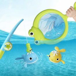 Bath Toys Cute Baby Shower Toy Children Fishing Toy Set Magnetic Parent Child Interactive Games Swimming Pool Water Games Childrens Toys d240522