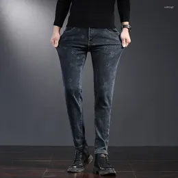 Men's Jeans 2024 Winter And Autumn High Quality Mens Black Blue Cotton Fashion Casual Skinny Men Pants