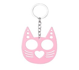 Designer keychain self Defence keychains 17color bottle opener cat cartoon cats finger tiger sleeve set two buckle broken window m9319023