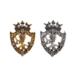 Brooches Animal Lion Shield Crown Fashion Clothing Accessories For Cardigan Clip Party