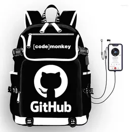 Backpack Github You Are Offline USB Port Bag Kids School Book Students Outdoor Shoulder Rucksack Laptop Computer Mochila