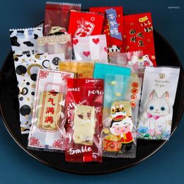 Gift Wrap 200Pcs 4x9cm Nougat Candy Sugar Bags Handmade DIY Plastic Machine Sealing Packaging Chinese Year