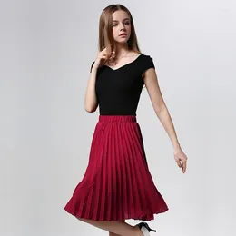 Skirts Women Chiffon Pleated Skirt Vintage High Waist Tutu Womens Saia Midi Rokken 2024 Summer Style Jupe Femme
