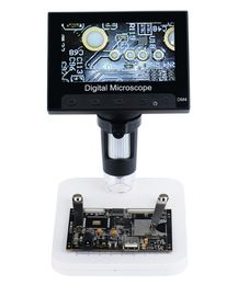 DM4 4.3 Inch Digital 1000X Soldering Microscope Stereo Video Microscope Magnifier for Electronics Soldering with Bracket 8 LEDs