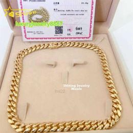 Designer Cuban Link Chain Pendant Necklaces Luxury Plain Design Hip Hop Custom Made 12mm 231g Solid Gold Jewellery 14k Cuban Link Chain