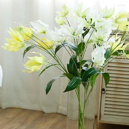 Decorative Flowers Artificial Flower Lily Garden Decoration Party Wedding Bridal Bouquet Fake Plant Living Room Home Garen Real Touch
