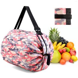 Shopping Bags Folding Storage Bag Reusable Foldable Grocery Heavy Duty Tote Large With Zip For