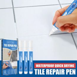 3pcs Tile Grout Paint Pen Mildew-proof Grout Pen White Tile Paint Marker Safety Grout Filler Pen for Restoring Tile Wall Floor