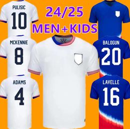 2024 USA Soccer Jerseys Copa America Woman Kids Kit 24 25 Player Version Home Away Football Shirts PULISIC SMITH MORGAN BALOGUN MUSAH McKENNIE ADAMS MEN 6656