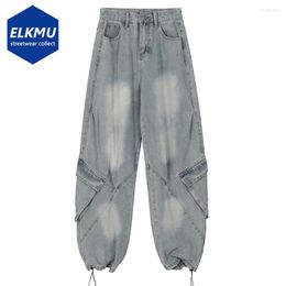 Men's Jeans Baggy Black Blue Loose Straight Cargo Unisex Streetwear Hip Hop Denim Pants